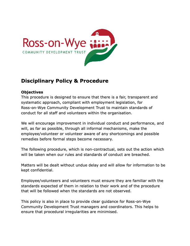 RossCDTDisciplinaryPolicypdfimage Ross Community Development Trust